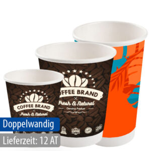 Doppelwandige Pappbecher (12 Tage Lieferung)