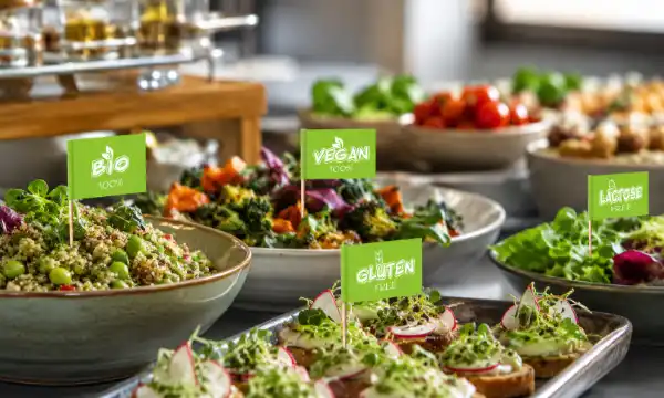 Foodpicker Vegan zur Kennzeichnung von Speisen am Buffet